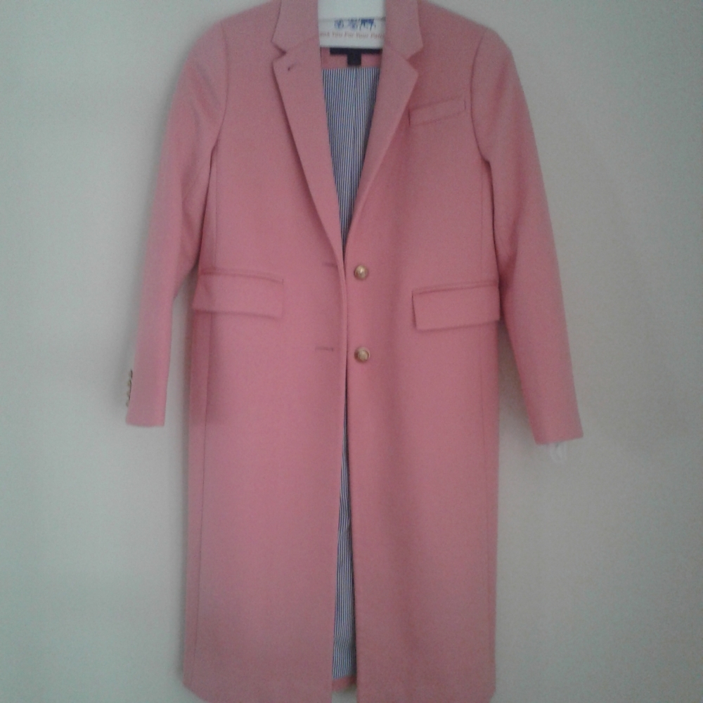 J. Crew Collection Pink Olivia Wool/Cashmere Top Coat Size 2